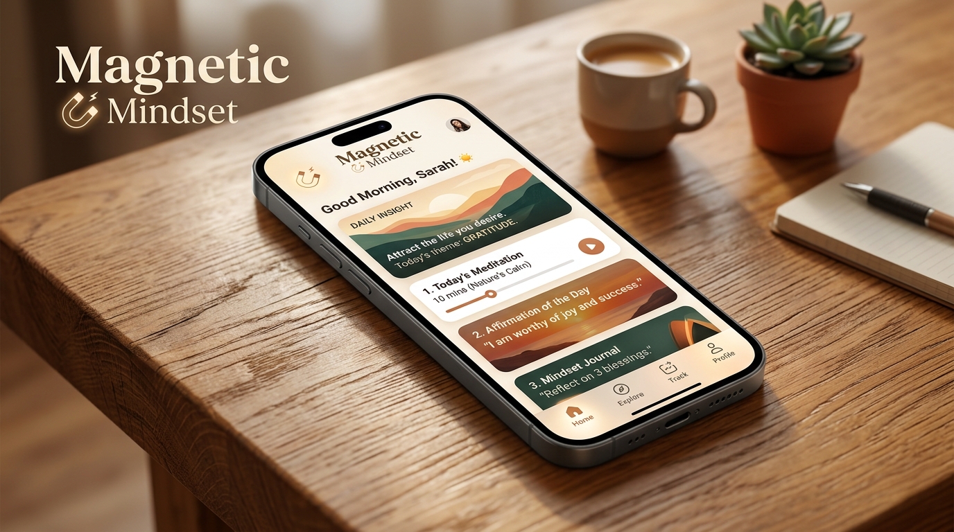 Magnetic Mindset wellness app on mobile device